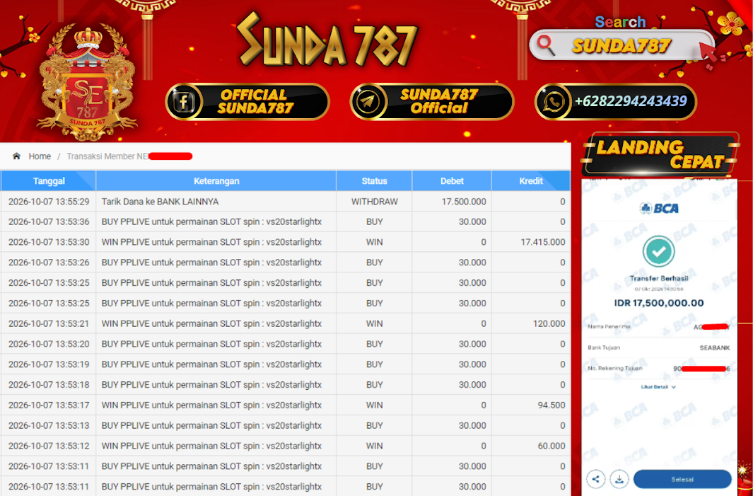 SUNDA787 Jackpot Slot Starlight Princess 1000