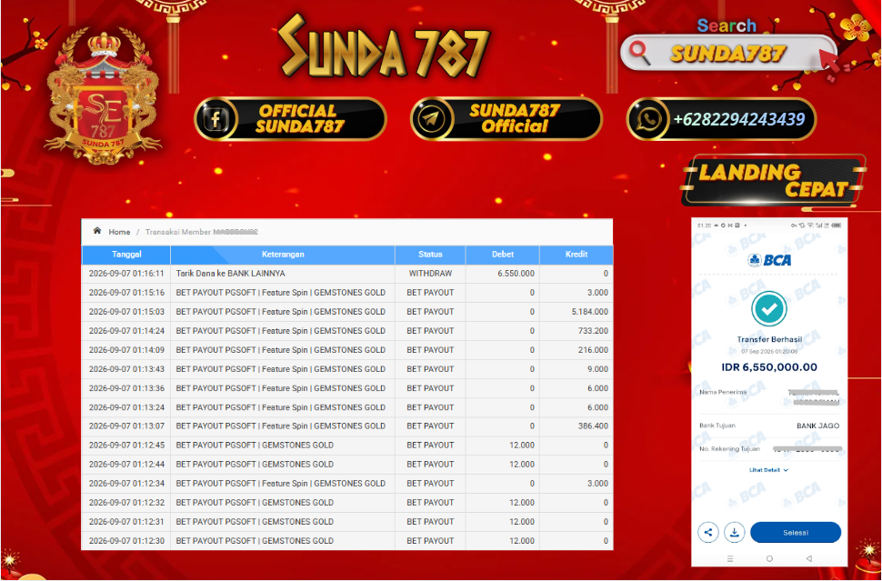 SUNDA787 Jackpot Slot Gemstones Gold